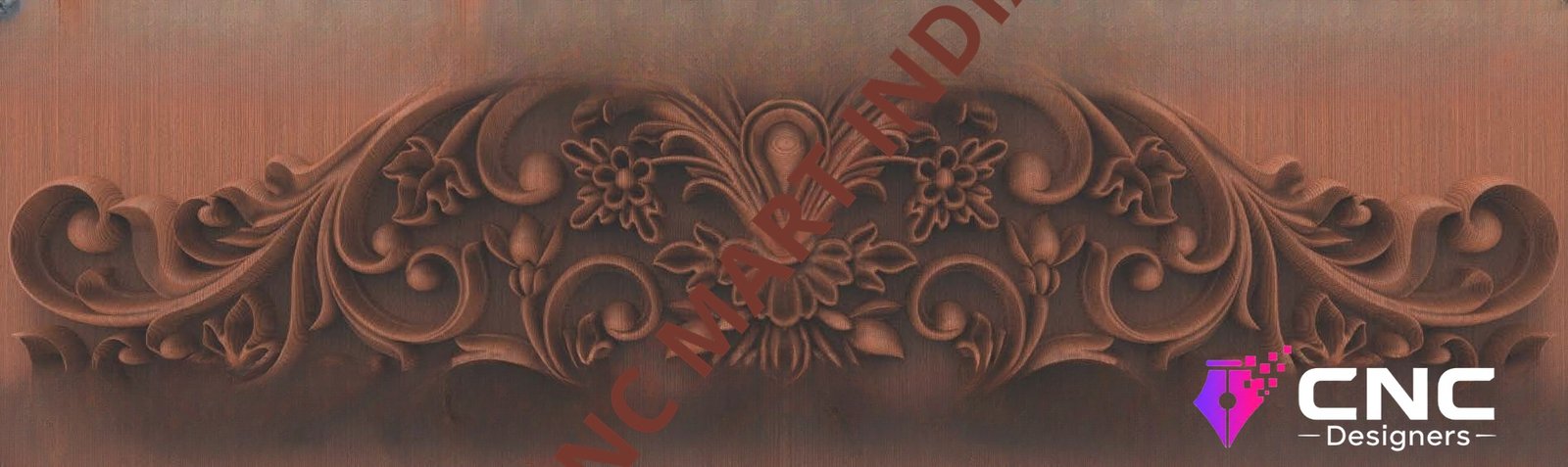 Beds & Sofa - BS-46 Elegant Floral Scrollwork Bed Headboard Carving Design